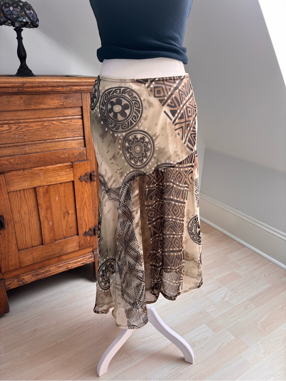 Suzy Shier Patterned Midi Skirt 🤎